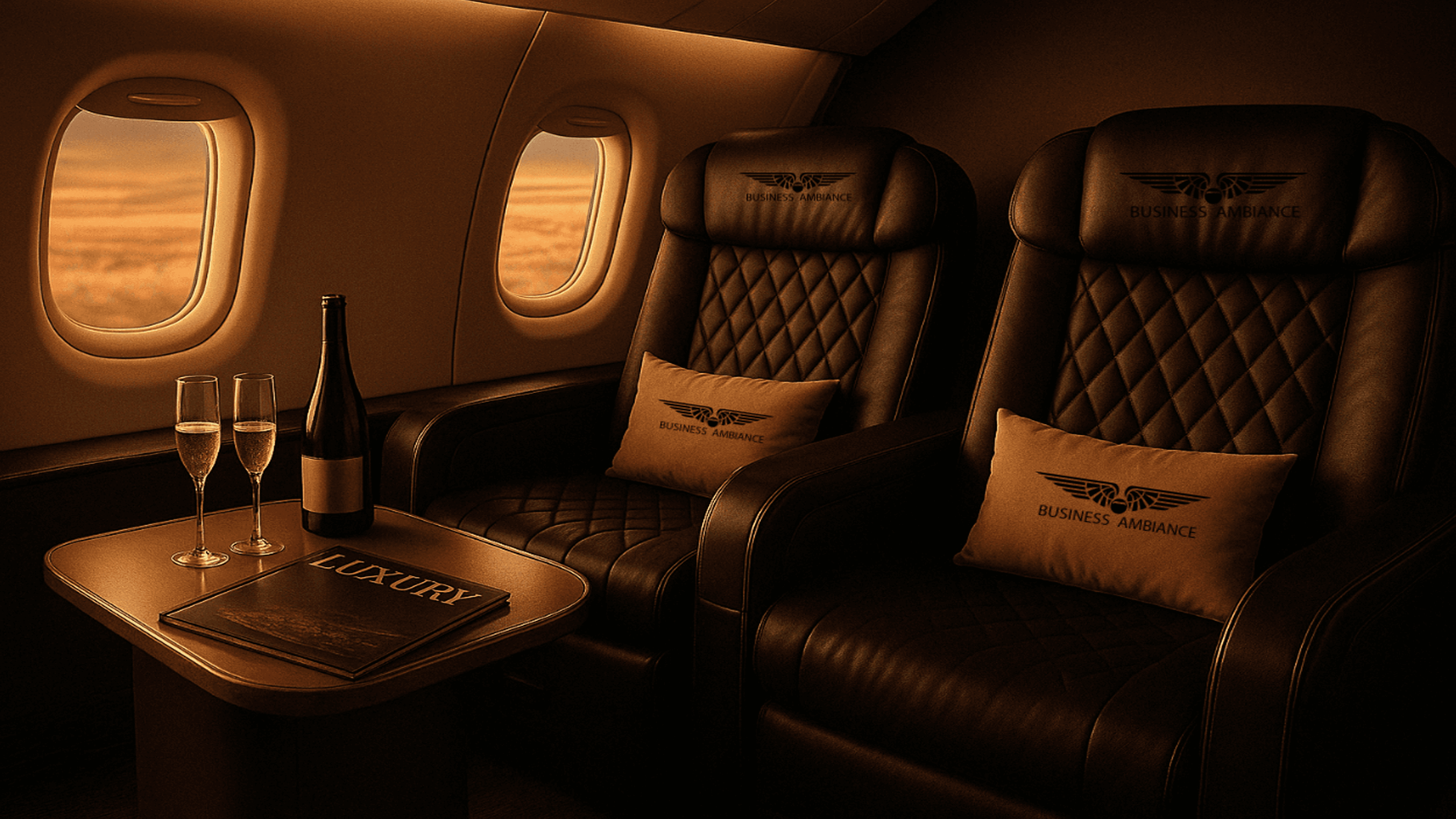 Business class flight promotion background